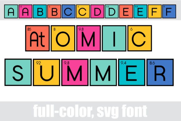 Atomic Summer: A Full-Color Font for Vibrant, Eye-Catching Designs