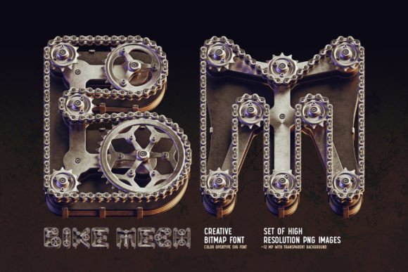 Bike Mech: A Steampunk Typeface Forged from Gears