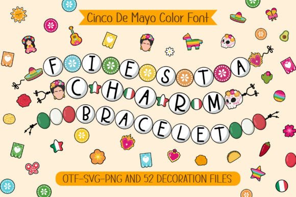 Fiesta Charm Bracelet: A Color Font for Festive Design